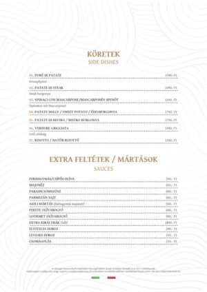 Köretek, feltétek, mártások